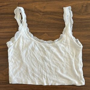 White tank with lace lightweight